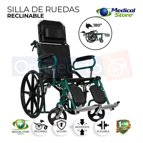 Silla De Ruedas Reclinable Marca Medical Store Envio Gratis