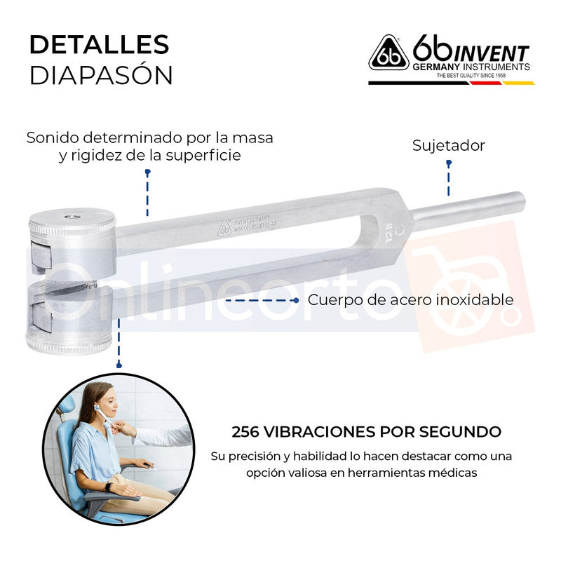 Diapasón Para Diagnóstico Instrumental Médico 256 C