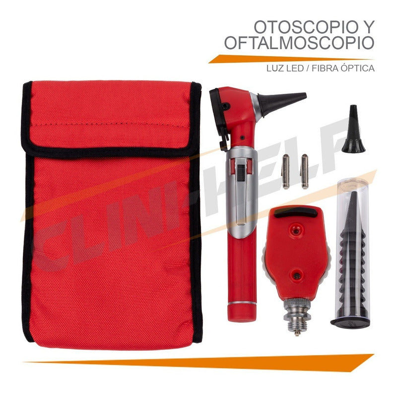 Otoscopio Oftalmoscopio Medico Diagnostico Luz Led Estuche