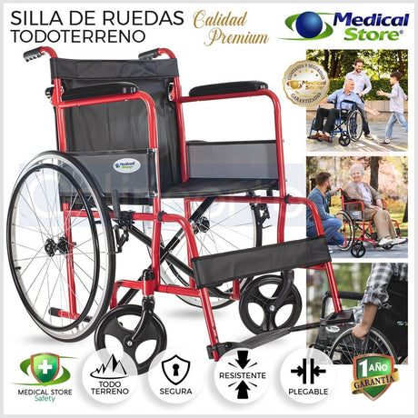 Silla De Ruedas De Lujo Plegable Compacta Todo Terreno Ms