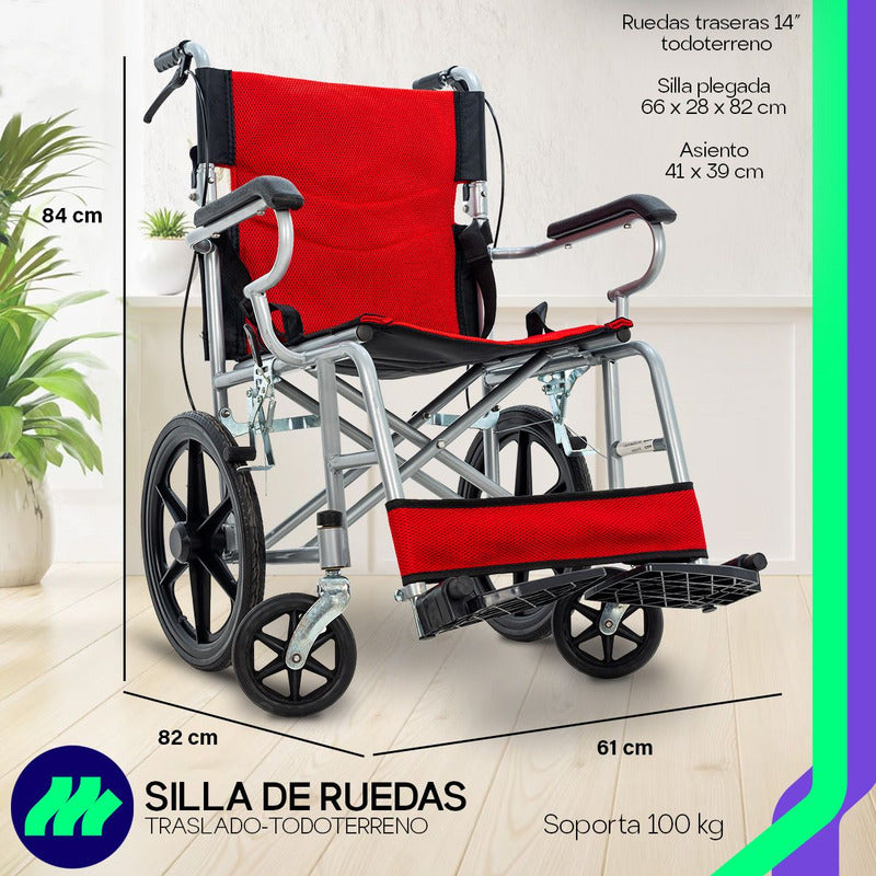 Silla De Ruedas De Lujo Plegable Compacta Todo Terreno Ms