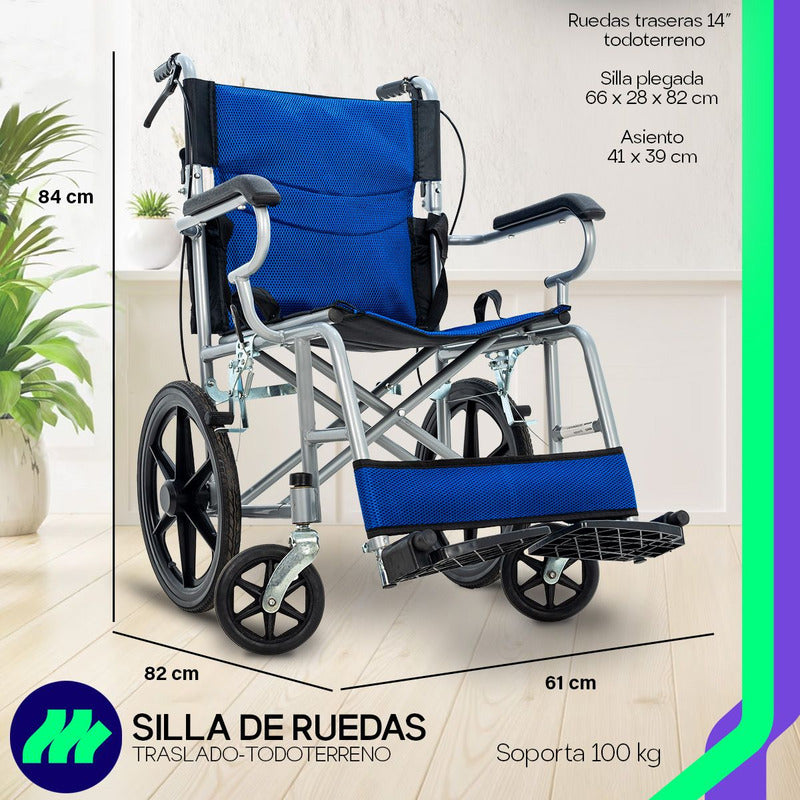 Silla De Ruedas De Lujo Plegable Compacta Todo Terreno Ms