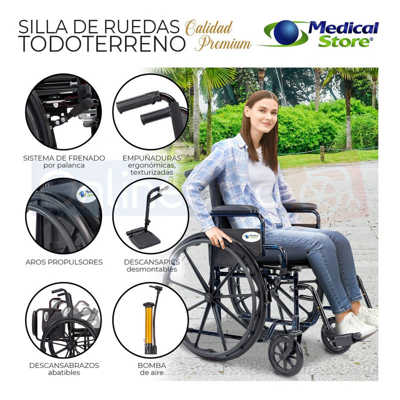 Silla De Ruedas Todo Terreno De Lujo Con Descasapies Tornado