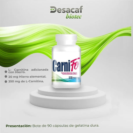 Suplemento Carnife Carnitina Hierro 595mg 90capsulas Desacaf