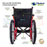 Silla De Ruedas Llantas Neumaticas De Lujo Todo Terreno