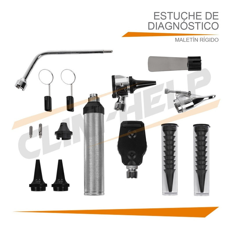 Kit Estuche De Diagnostico Oftalmoscopio Otoscopio Luz Led