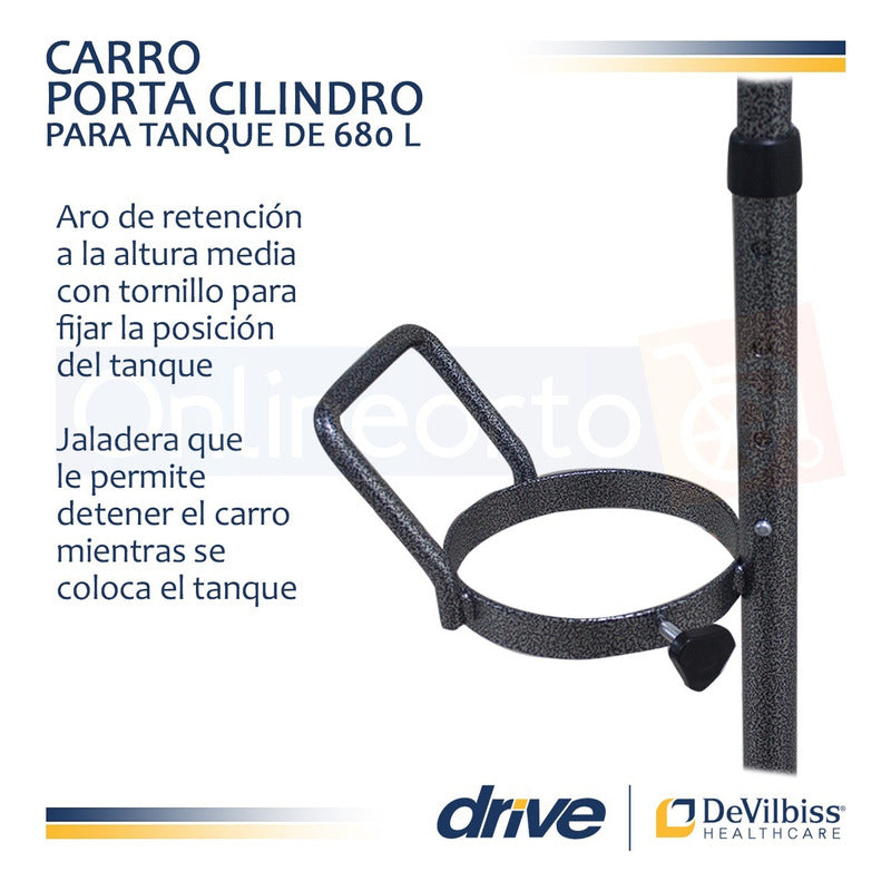 Carrito 680 Litros  Porta Cilindro Drive Medical De Oxigeno