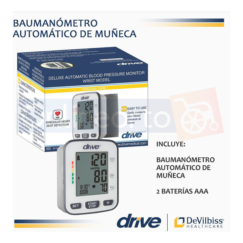 Baumanometro Automatico Digital De Muñeca Marca Drive Medica