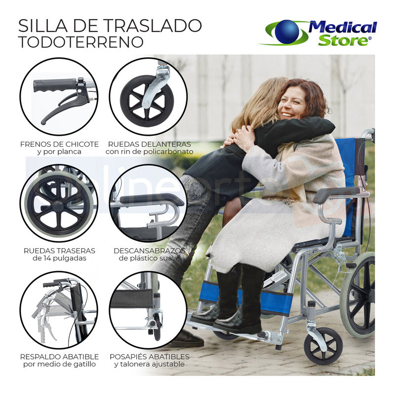 Silla De Ruedas De Lujo Plegable Compacta Todo Terreno Ms