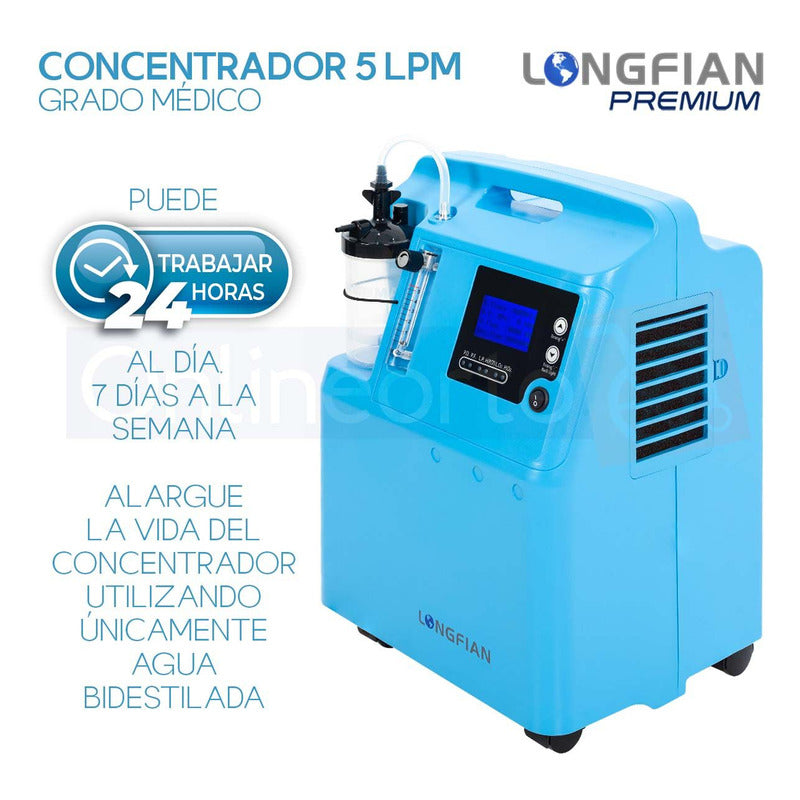 Concentrador De Oxigeno 5 Litros Estacionario Longfian