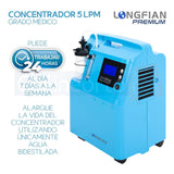 Concentrador De Oxigeno 5 Litros Estacionario Longfian