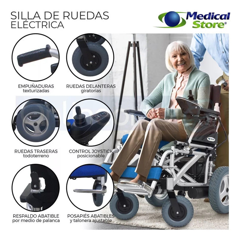 Silla De Ruedas Eléctrica Plegable Llanta Neumática