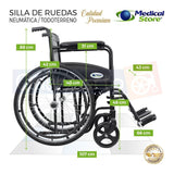 Silla De Ruedas  Traslado Plegable Ligera Compacta Con Freno