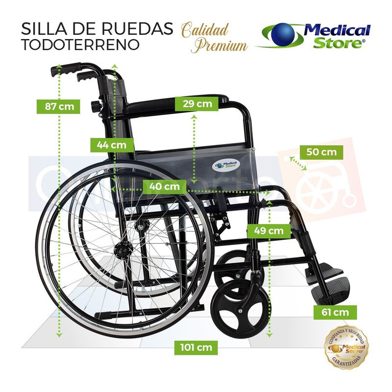 Silla De Ruedas De Lujo Plegable Compacta Todo Terreno Ms