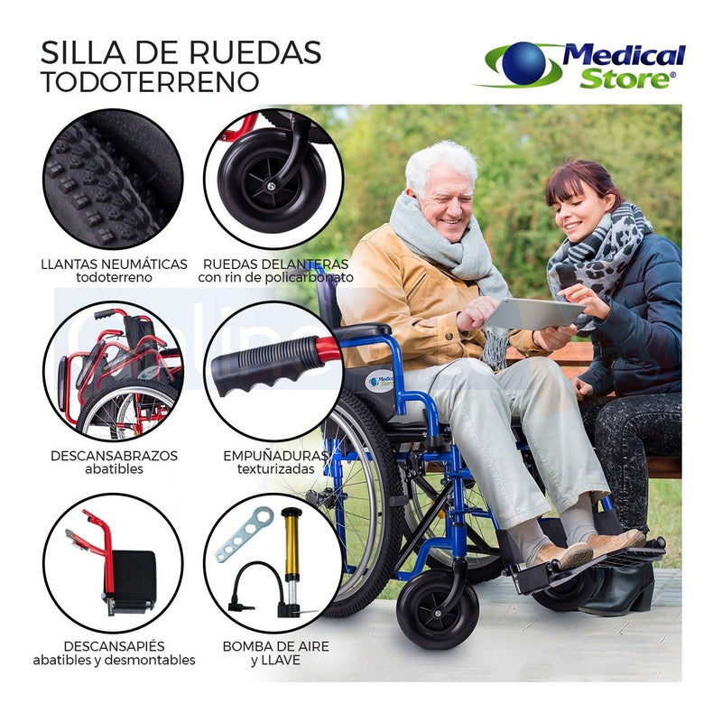 Silla De Ruedas Llantas Neumaticas De Lujo Todo Terreno