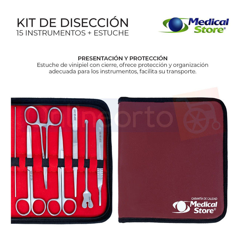 Set Kit Estuche Disección Quirurgico Estudiante Con Estuche