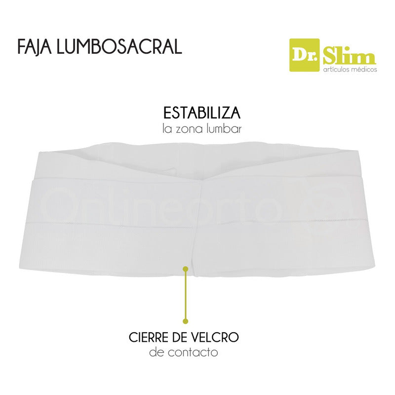 Faja Sacrolumbar Lumbo Sacra Reforzada Lujo Marca Dr. Slim