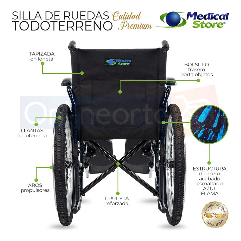 Silla De Ruedas Todo Terreno Con Elevapiernas Marca Tornado