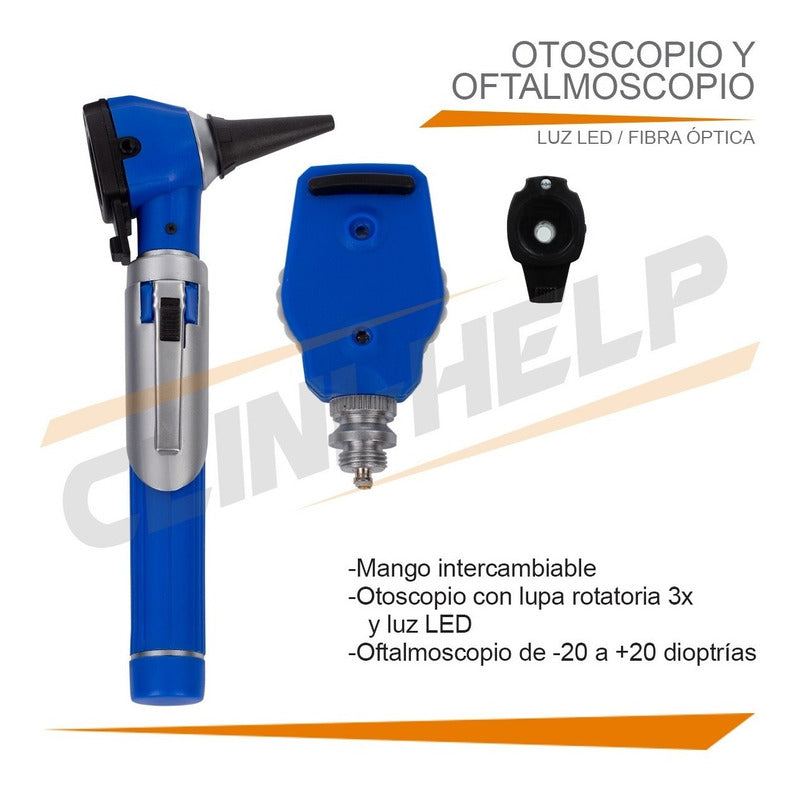 Oftalmoscopio Otoscopio Medico Diagnostico Luz Led Estuche