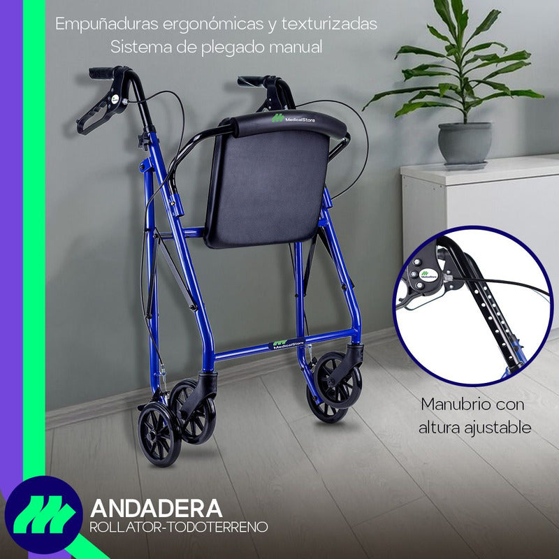 Andadera Ortopedica Rollator Asiento Silla Adulto Todo Terre