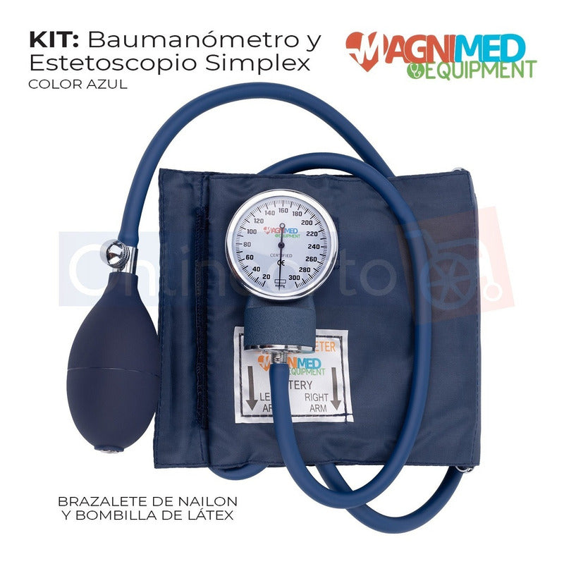 Kit Baumanometro Estetoscopio Simple Estuche Varios Colores