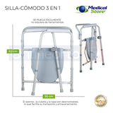 Silla Comodo Aumento Ducha Para Wc Baño 3 En 1 Plegable Ms