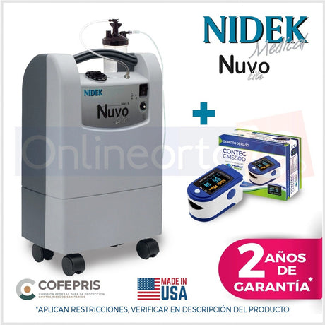 Concentrador De Oxigeno 5 Litros Nuvo Lite Nidek + Oximetro