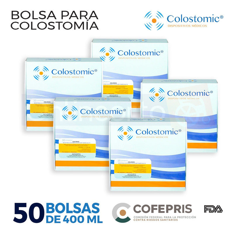 Bolsa Colostomia Recortable 15-64mm Adulto 50 Pzas Drenable