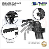 Silla De Ruedas De Lujo Plegable Compacta Todo Terreno Ms