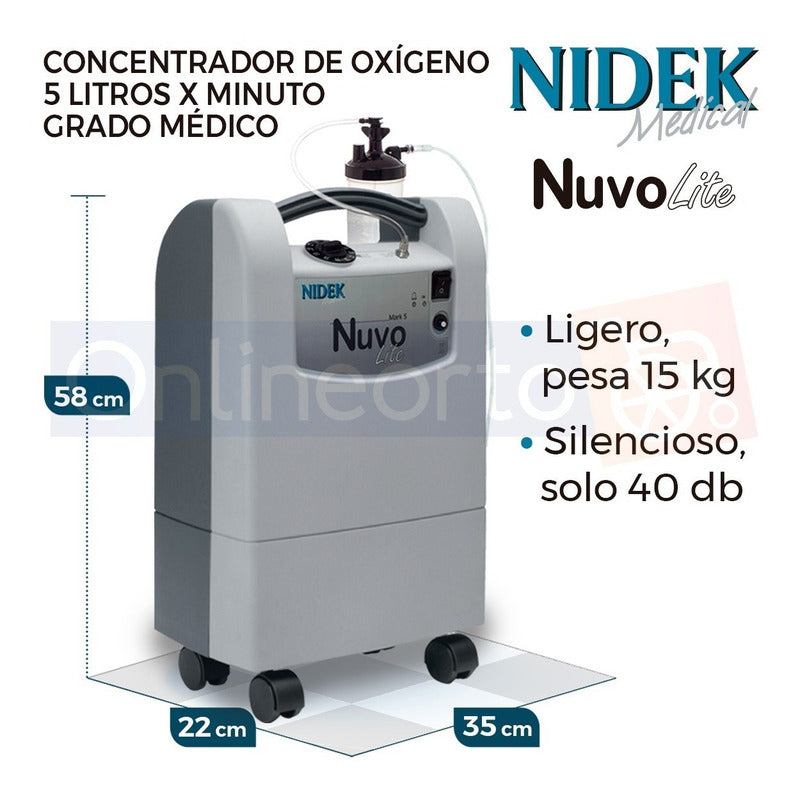 Concentrador De Oxigeno 5 Litros Nuvo Lite Marca Nidek