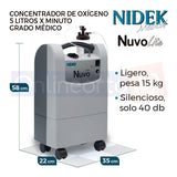 Concentrador De Oxigeno 5 Litros Nuvo Lite Marca Nidek