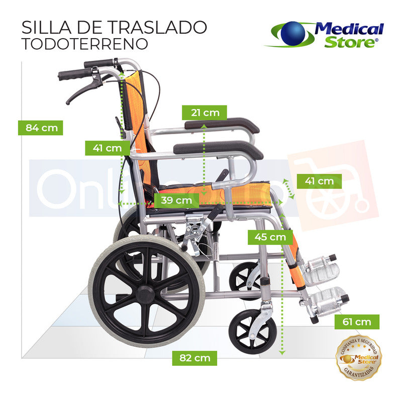 Silla De Ruedas De Lujo Plegable Compacta Todo Terreno Ms