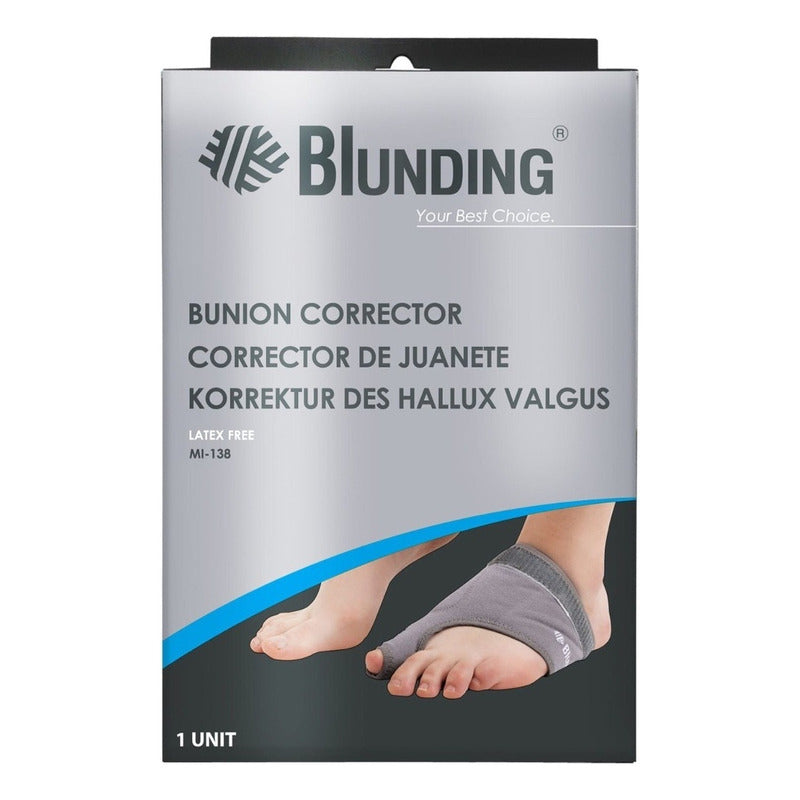 Corrector De Juanete Hallux Nocturno De Lujo Marca Blunding Color Gris Oscuro Mediano Izquierdo 22-24cm