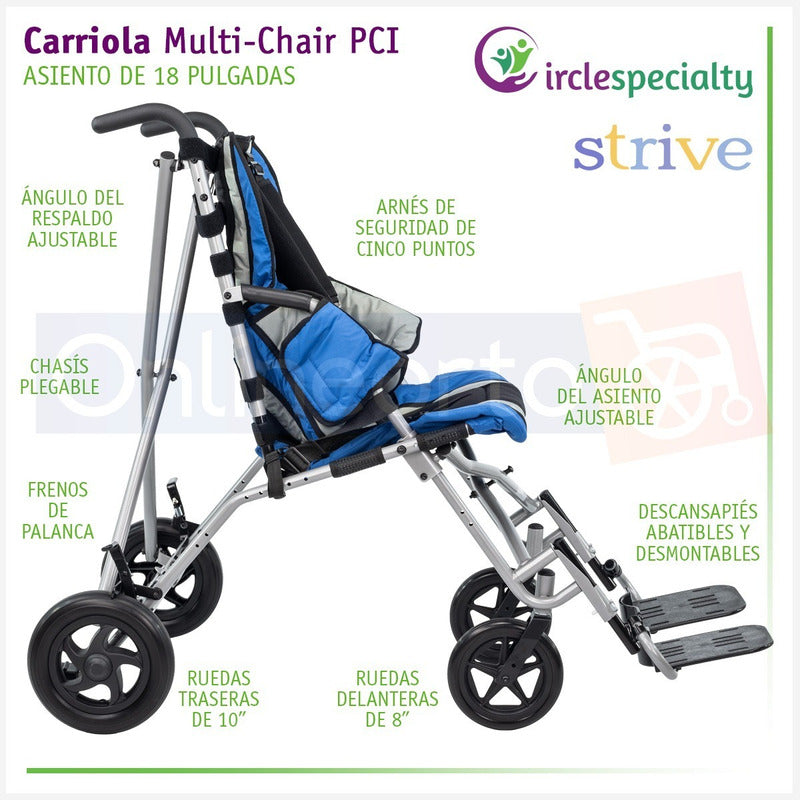 Silla De Ruedas Pediátrica Carriola Infantil Pci