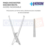 Pinza Rochester Kocher Recta De 14 Cm Acero