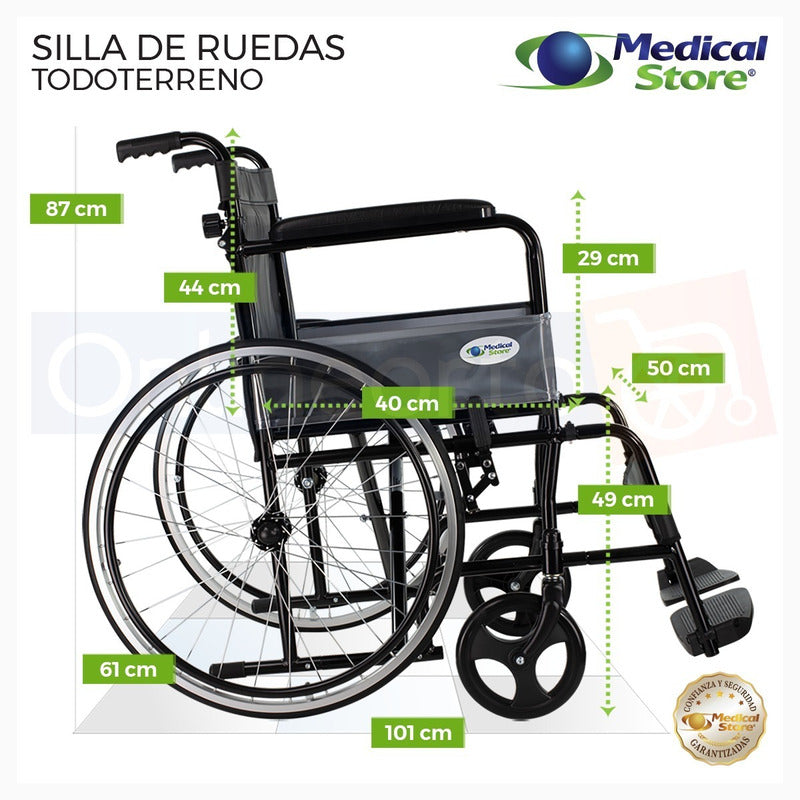 Silla De Ruedas De Lujo Plegable Compacta Todo Terreno Ms