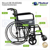 Silla De Ruedas De Lujo Plegable Compacta Todo Terreno Ms