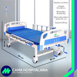 Cama Hospitalaria De Lujo Manual Medical Dos Manivelas Inclinación Cabeza Y Pies Incluye Colchon Seccionado Impermeable Porta Suero 4 Ganchos Mesa De Sobreponer Soporta 130 Kg Color Blanco