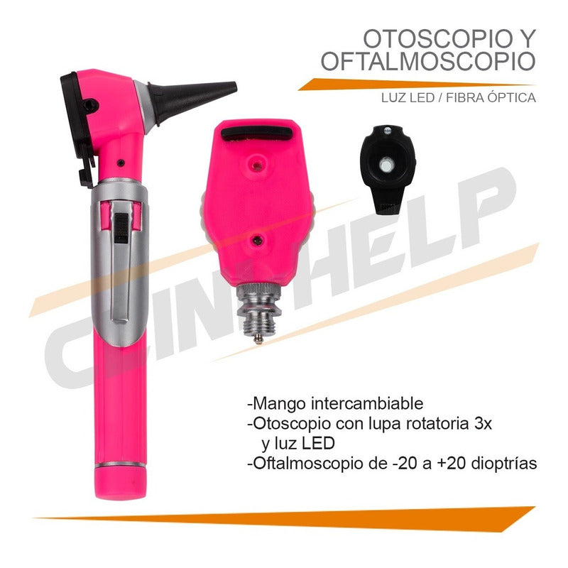 Oftalmoscopio Otoscopio Medico Diagnostico Luz Led Estuche