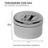 Recipiente Algodonero Torundero 250 Ml Acero Inox Espejo