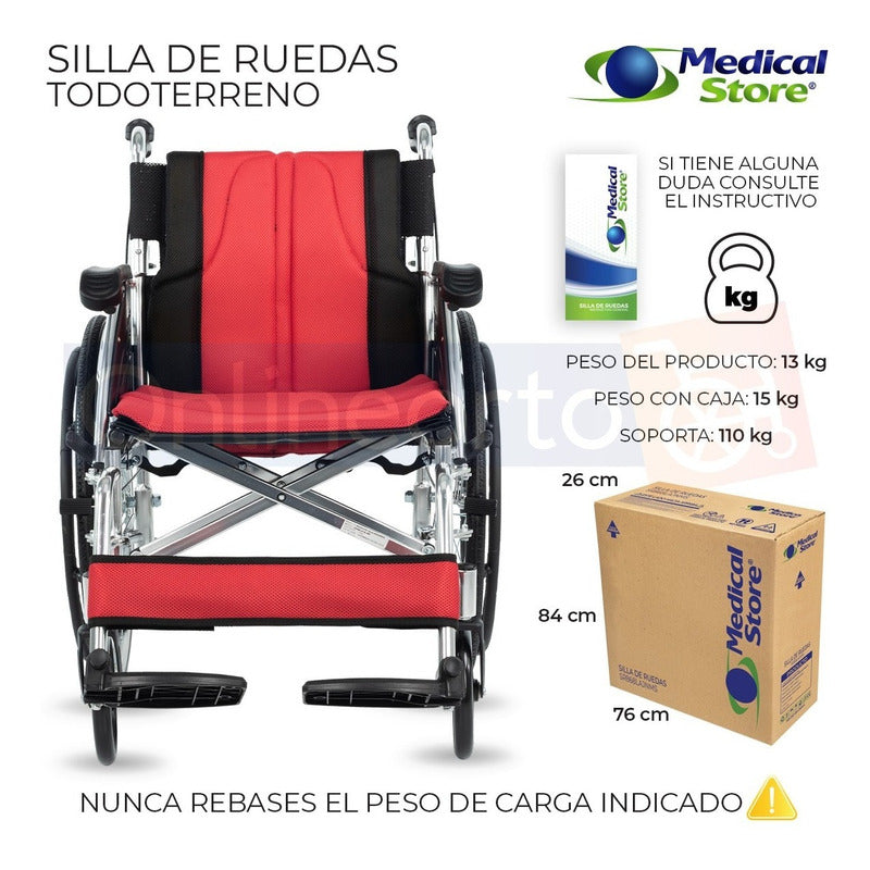 Silla De Ruedas De Super Lujo Ligera Aluminio Medical Store