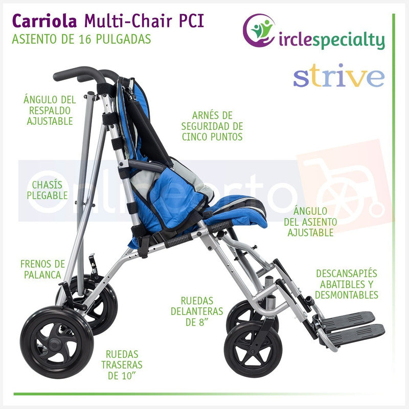 Silla De Ruedas Carriola Pci Especializada Infantil