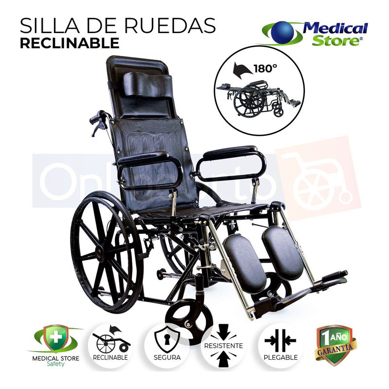 Silla De Ruedas Reclinable Marca Medical Store Envio Gratis