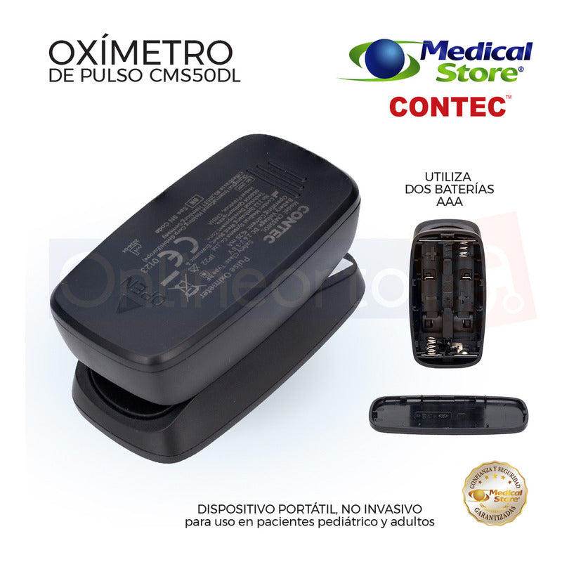 Oxímetro De Pulso Para Dedo Contec Cms50dl Negro