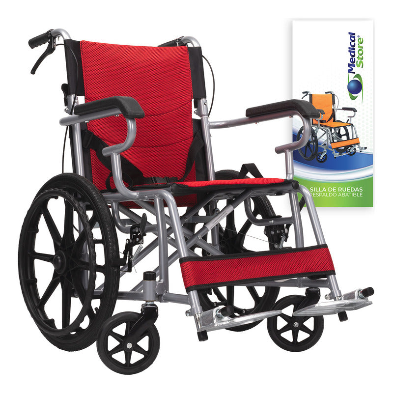 Silla De Ruedas Traslado Ligera Compacta Gris Medical Store