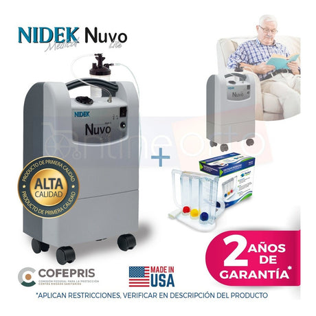 Concentrador De Oxigeno 5 Lts Nuvolite Nidek + Inspirometro