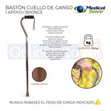 Bastón Cuello Ganso Ajustable De 1 Apoyo