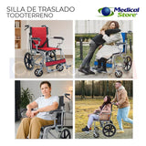 Silla De Ruedas Traslado Ligera Compacta Gris Medical Store