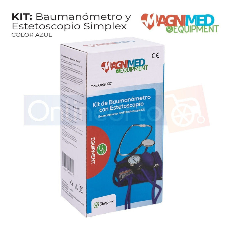 Kit Baumanometro Aneroide Estetoscopio Simple Varios Colores