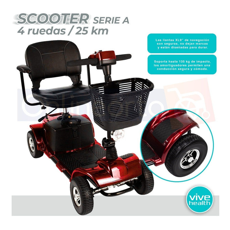 Silla De Ruedas Lujo Scooter Eléctrico 4 Ruedas